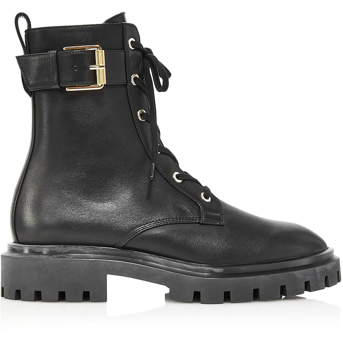 Stuart Weitzman Womens Ultra Combat & Lace-up Boots Black 10 Medium-B,M (No Box)