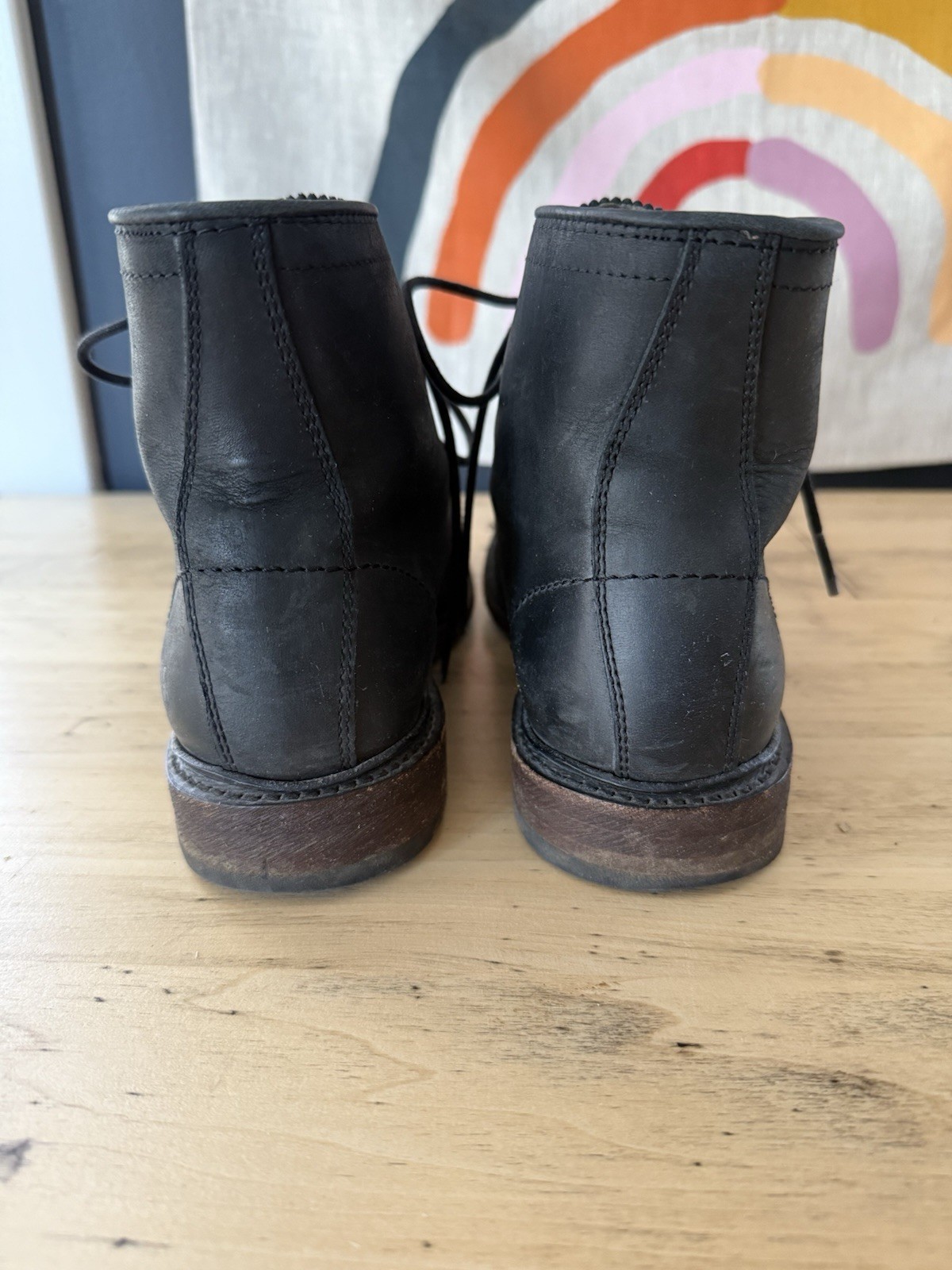 FRYE Women’s Classic Black Leather Lace-Up Ankle Boots Women’s Size 8B