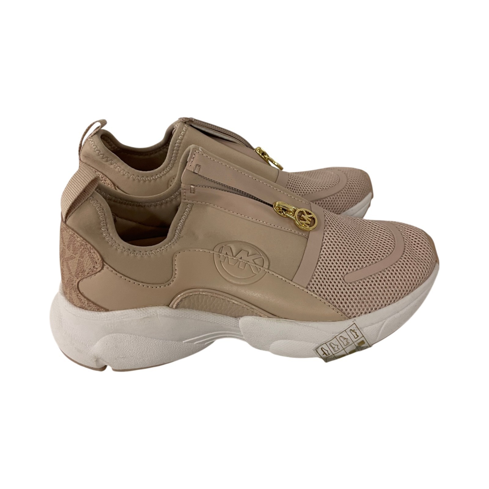 Michael Kors Sami Zip Trainer Sneaker Womens 5 Circular Air Mesh Ballet Pink