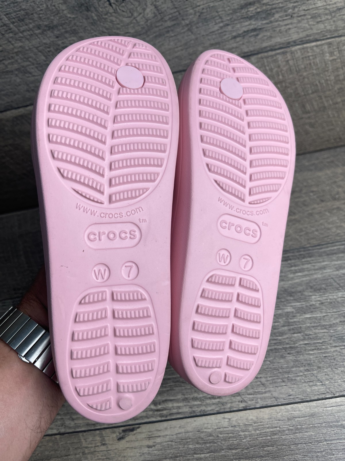 Crocs Baya Platform Flip Flop Womens 7 Petal Pink Comfort Casual Slip On Sandal