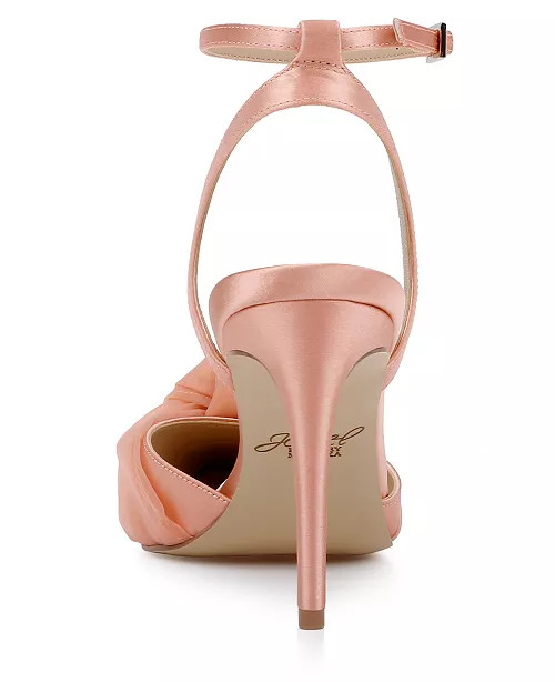 Jewel Badgley Mischka Women’s Federica Pump, Peach Satin, Size 6.5, Brand New