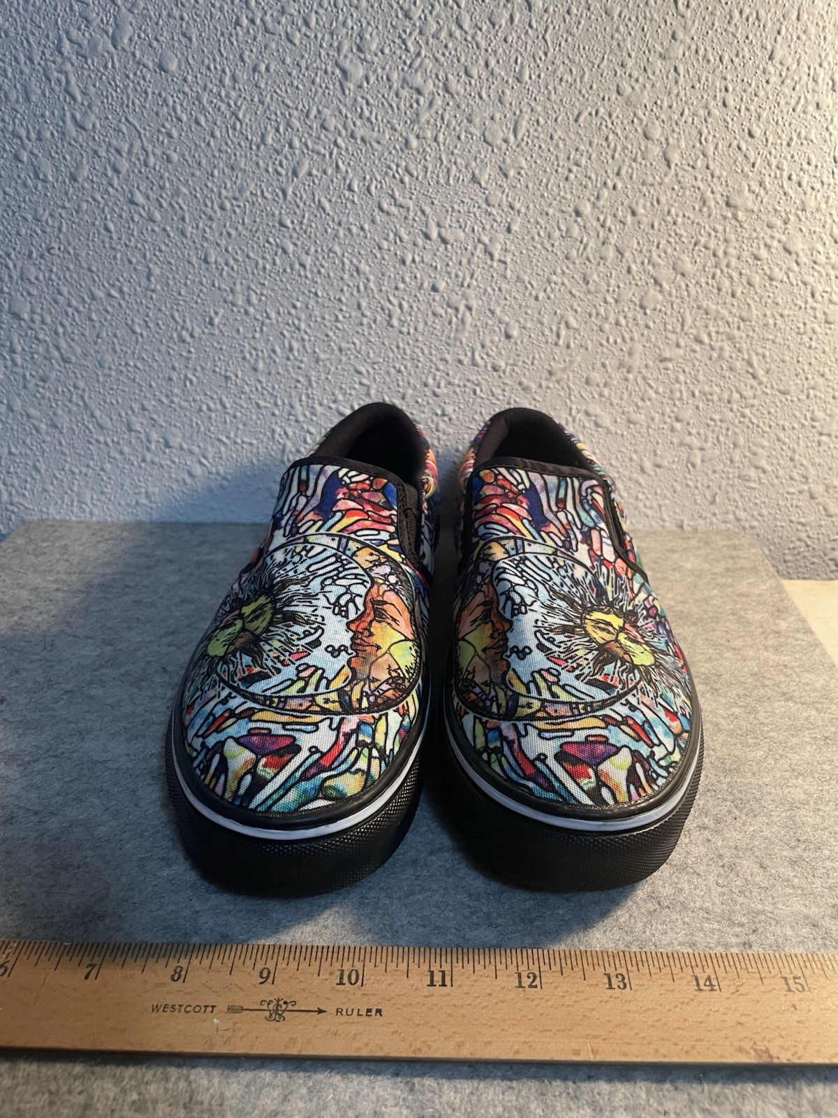 Yes We Vibe Women’s Slip-On Canvas Shoes Multicolor Graphic ⭐️🌖 Print Black 9