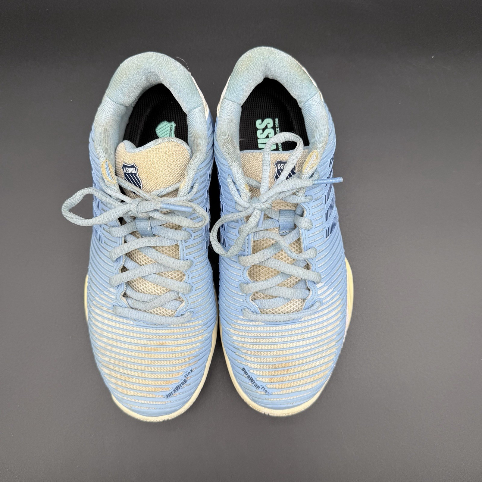 K-Swiss Hypercourt Express 2 Womens Size 6.5 Wide Blue White Tennis Sneakers