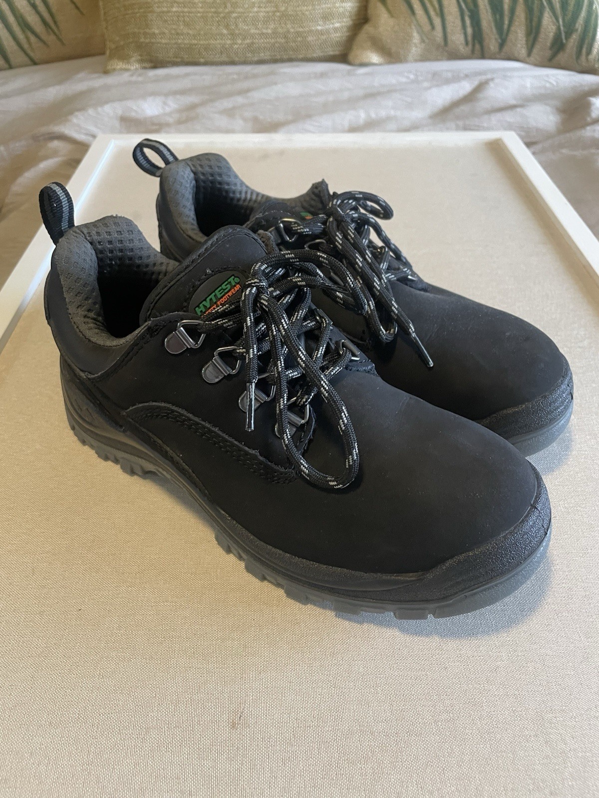 HYTEST Women’s 7.5 Black Suede Knox Direct Attach Steel Toe Shoe Workwear