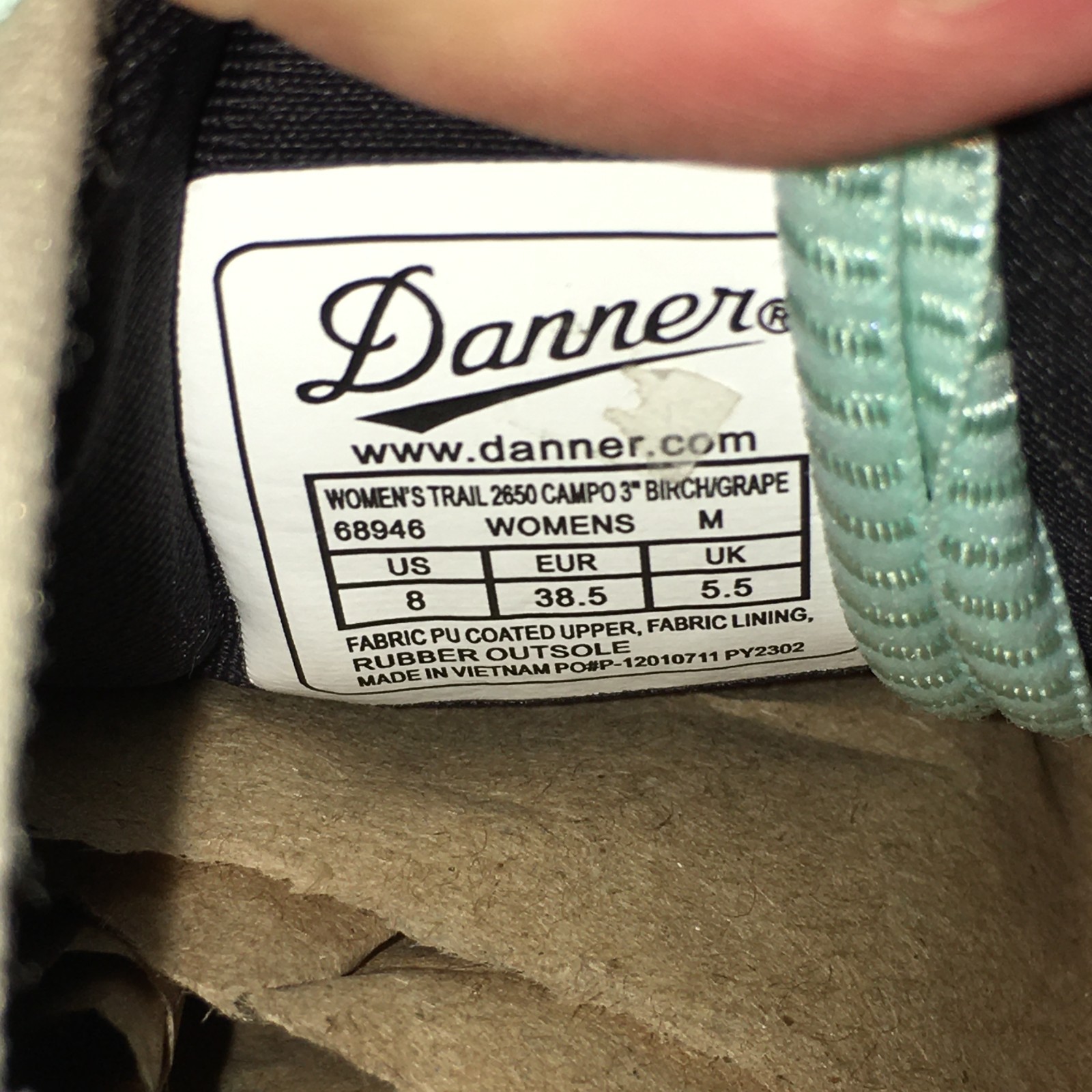Danner Trail 2650 Campo 3 Shoes Womens 8 Sneakers Lace Up 68946 Fabric Beige
