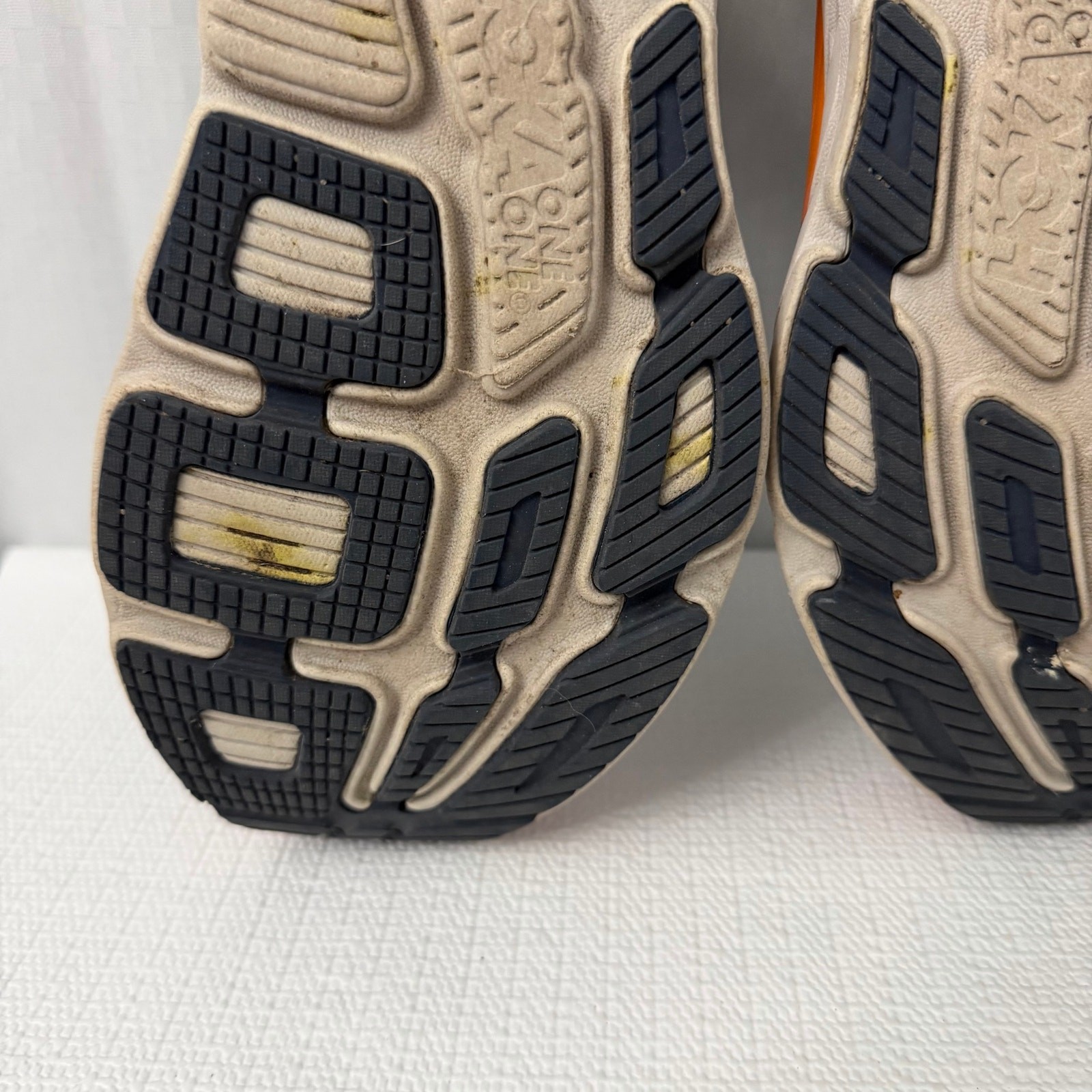 Hoka One One Bondi 7 Shoes Women’s Size 9.5 Blue Haze Black Iris Orange Running
