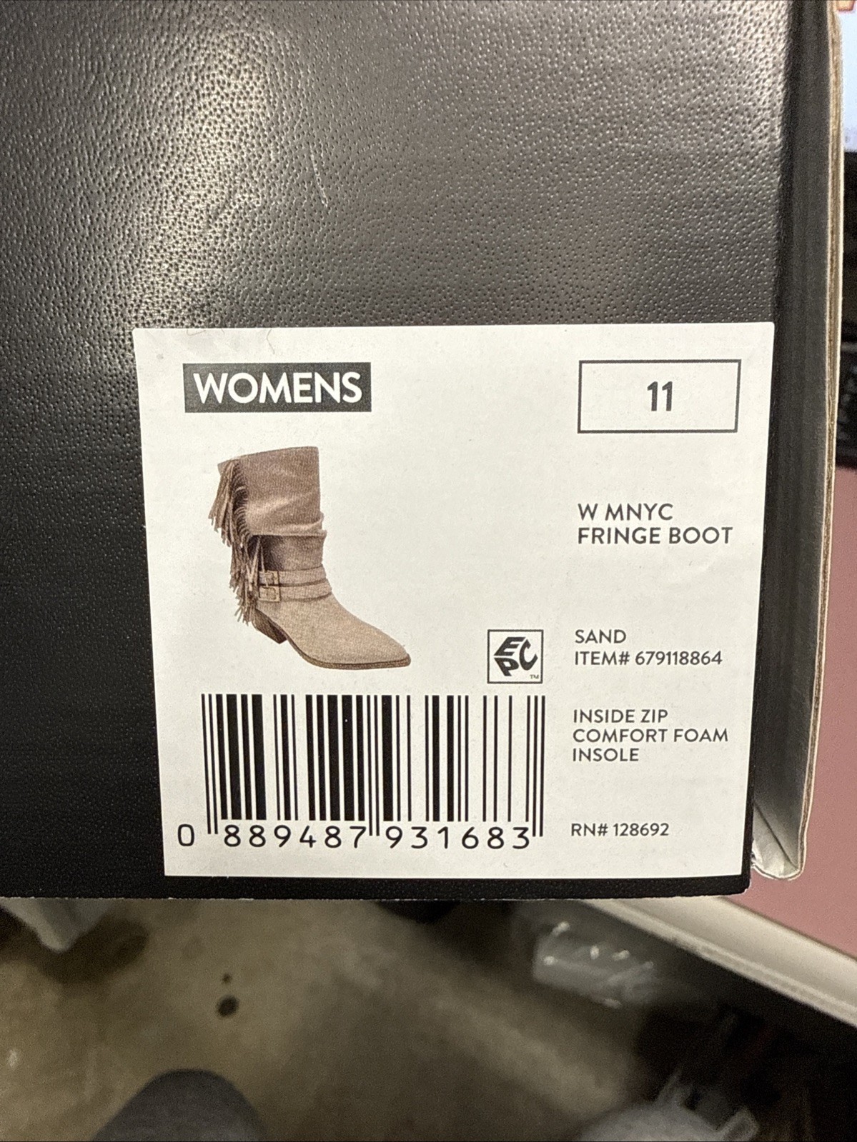 Madden NYC Women’s Size 11 Tan Sand Faux Leather Suede Fringe Boots Western NIB