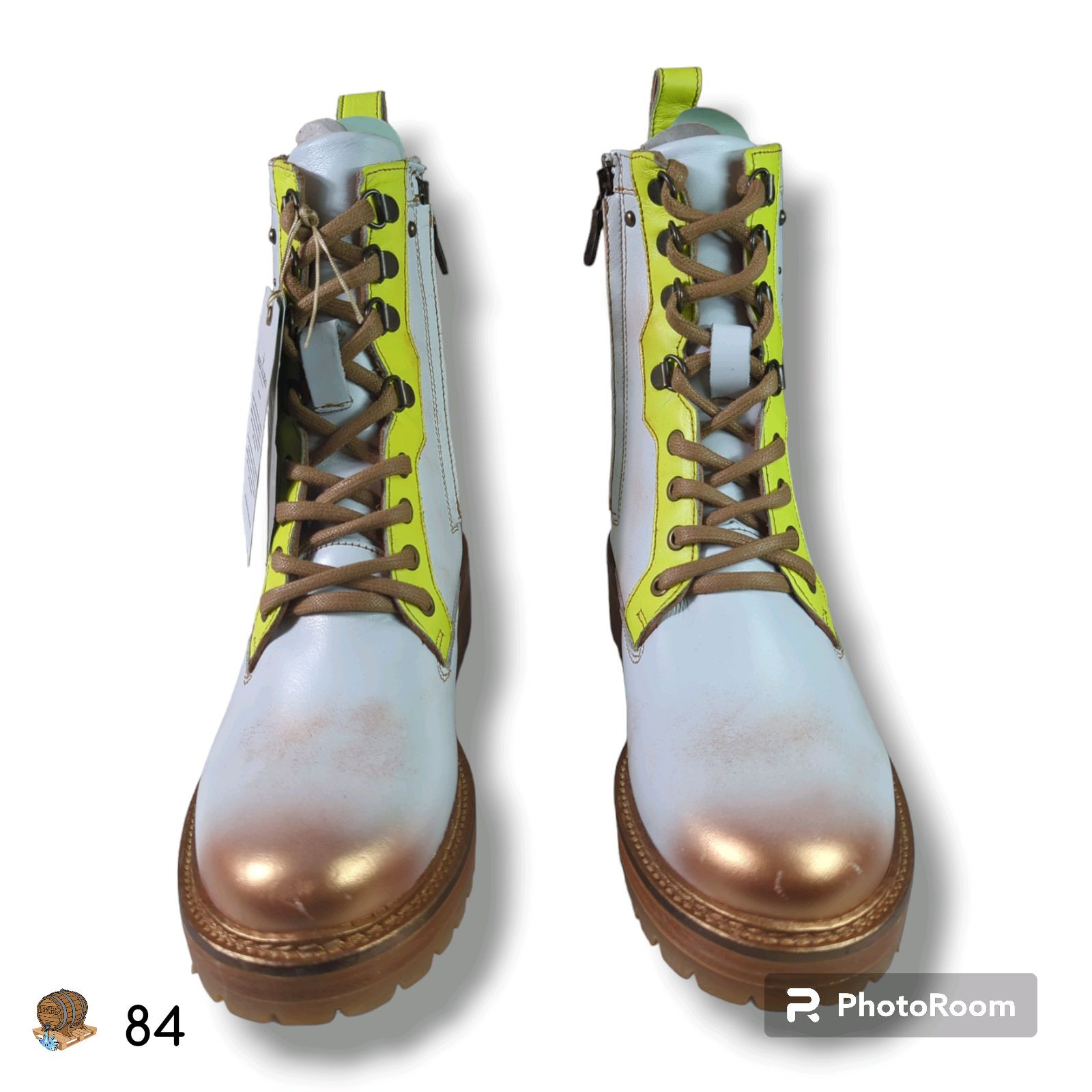 MEZCALERO – Ashlee Supernova White – Fashion Combat boots for Women (Size 7)