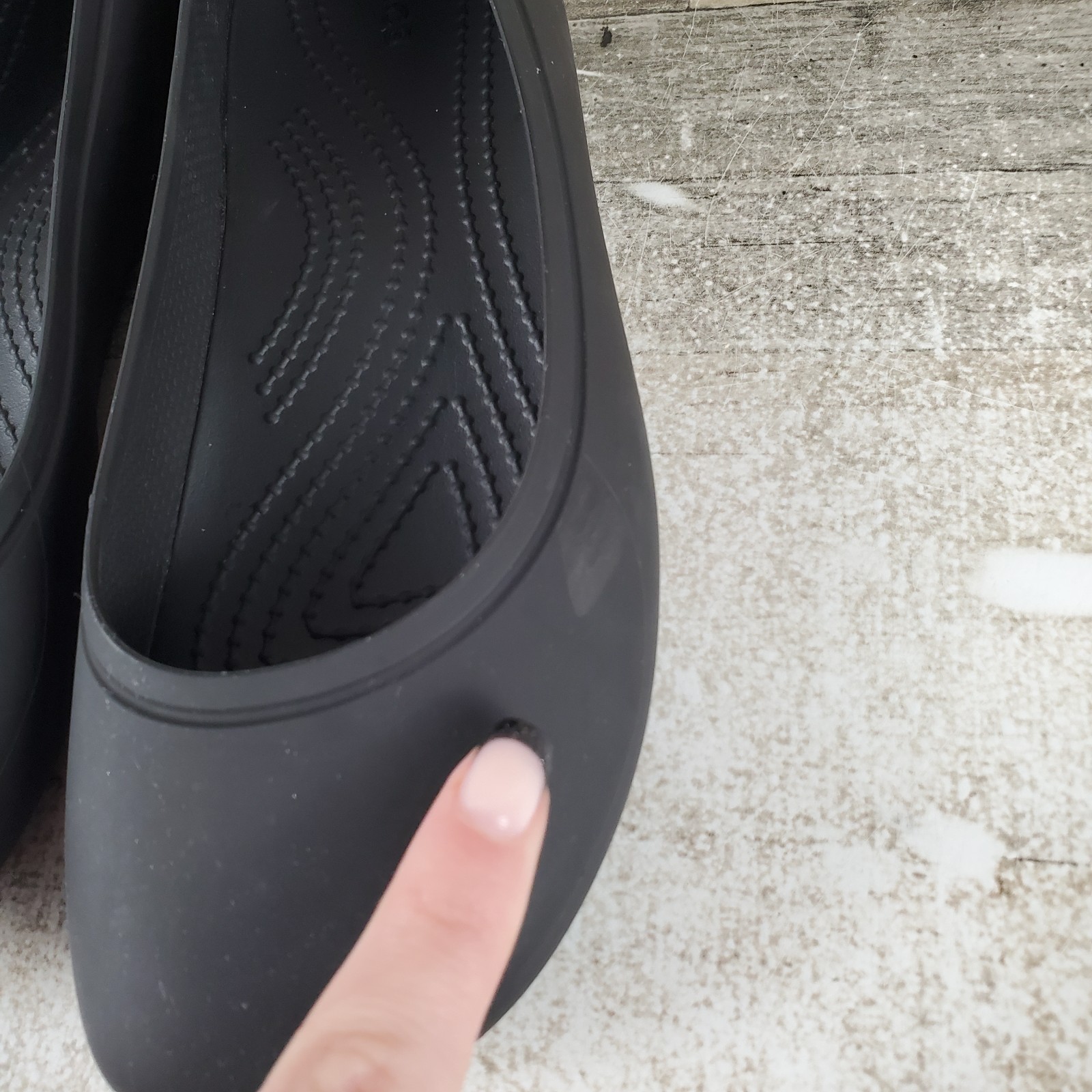 Crocs Brooklyn Womens Ballet Flats Sz 7 W Black Rubber Comfort Slip On Round Toe