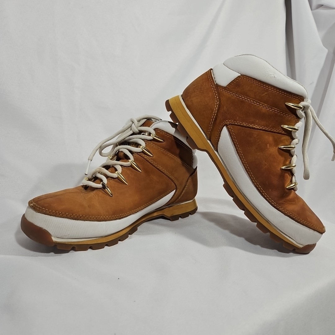 Timberland Euro Sprint Hiker Tan Hiking Boots Women 9 Gold Wheat logo 16642