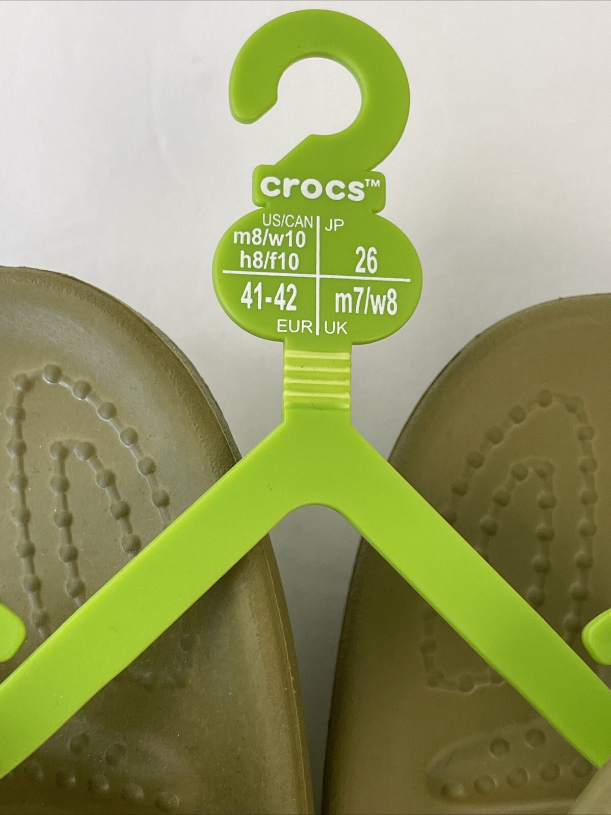NWT Crocs Classic All Terrain Flip Sandal Olive Aloe Men 8 Women 10