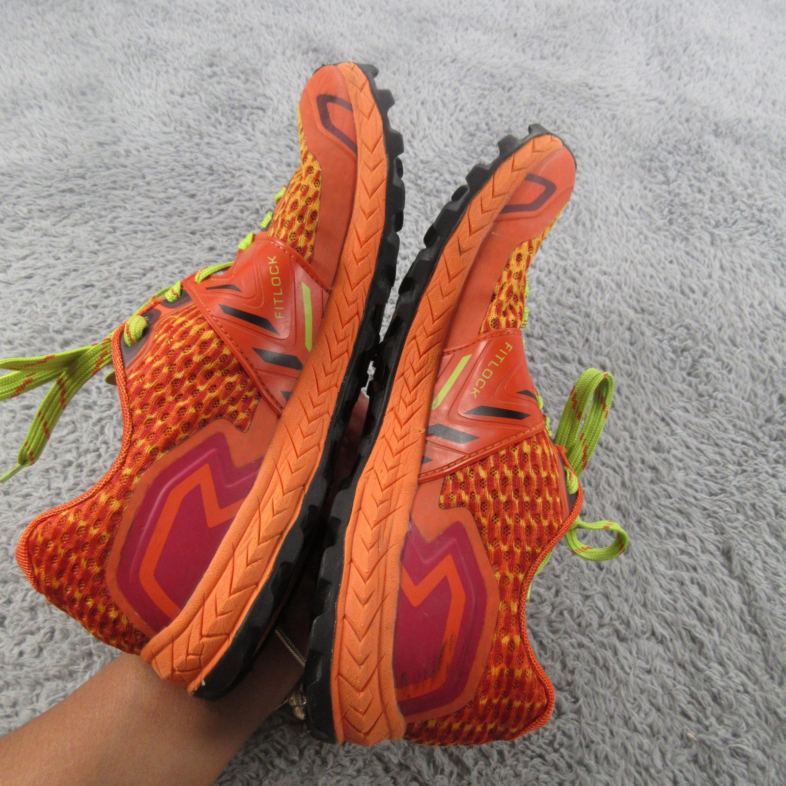 VJ Spark Shoes Womens Size 7.5 Orange Yellow Trail Running Athletic Mesh