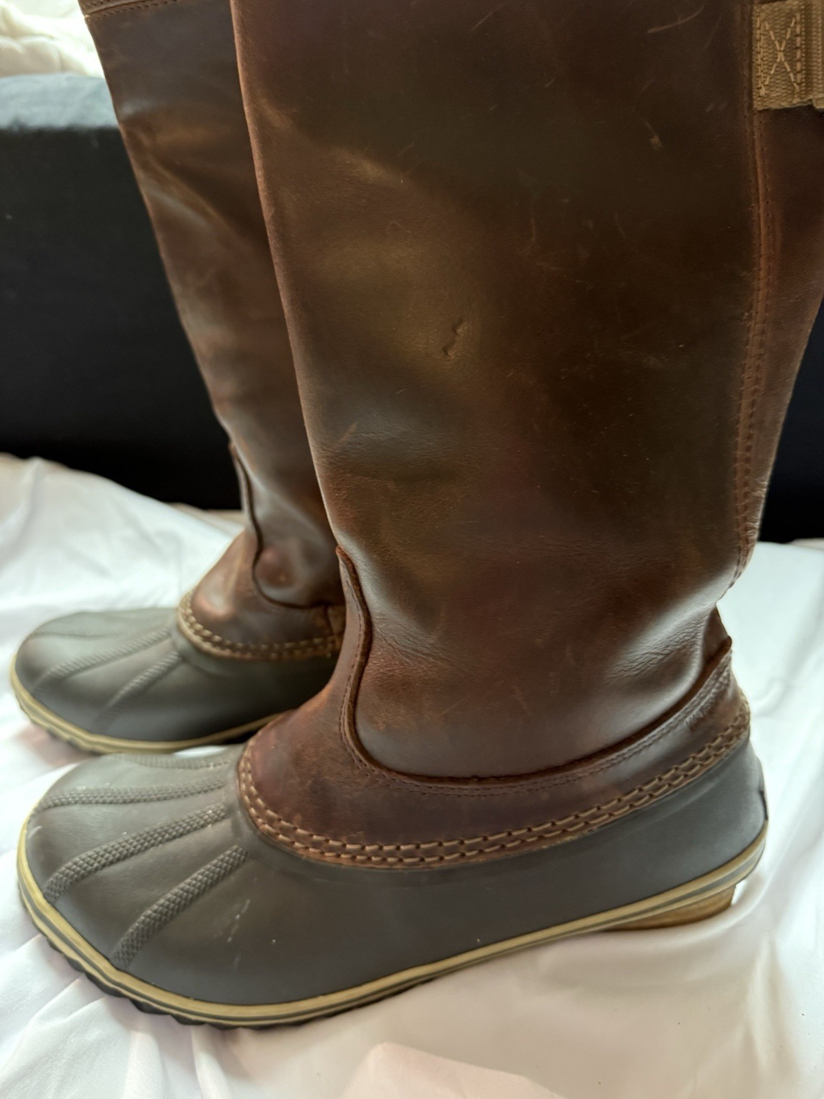 SOREL Women’s Waterproof Leather Knee High Boots Brown/Gray US 9 EU 40 UK 7