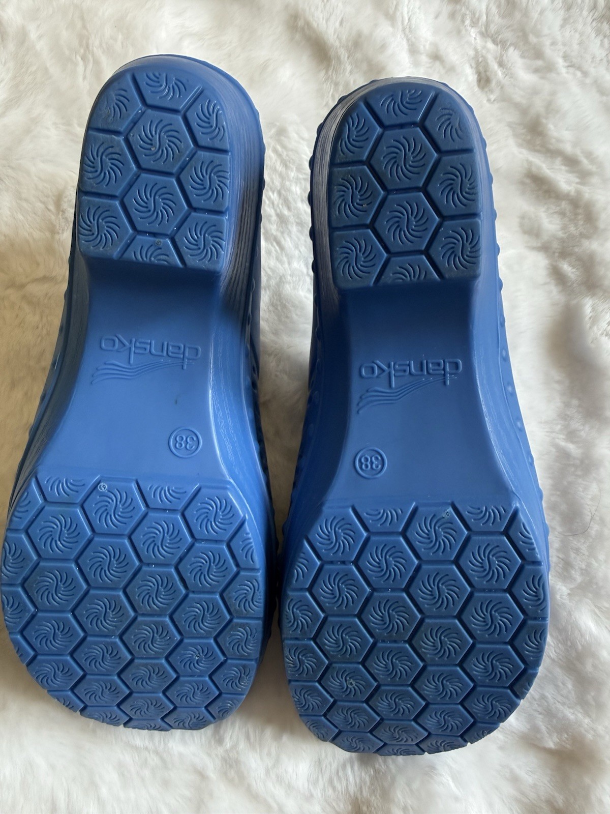 Dansko Pippa Blue Molded Rubber Laser Cut Comfort Mule Clog EU 42 See Photos
