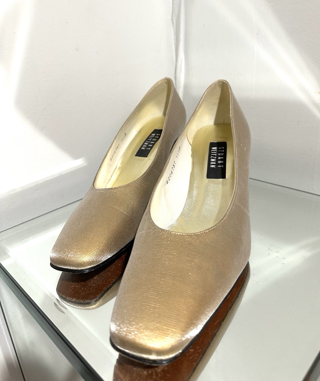 Stuart Weitzman 11.5 Champagne Metallic-Pumps