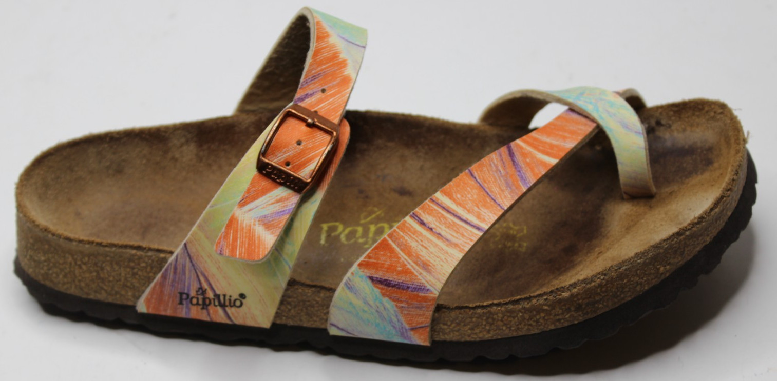 Birkenstock TABORA Papillio Sandals 39 Regular 8-8.5 US Germany Orange Blue