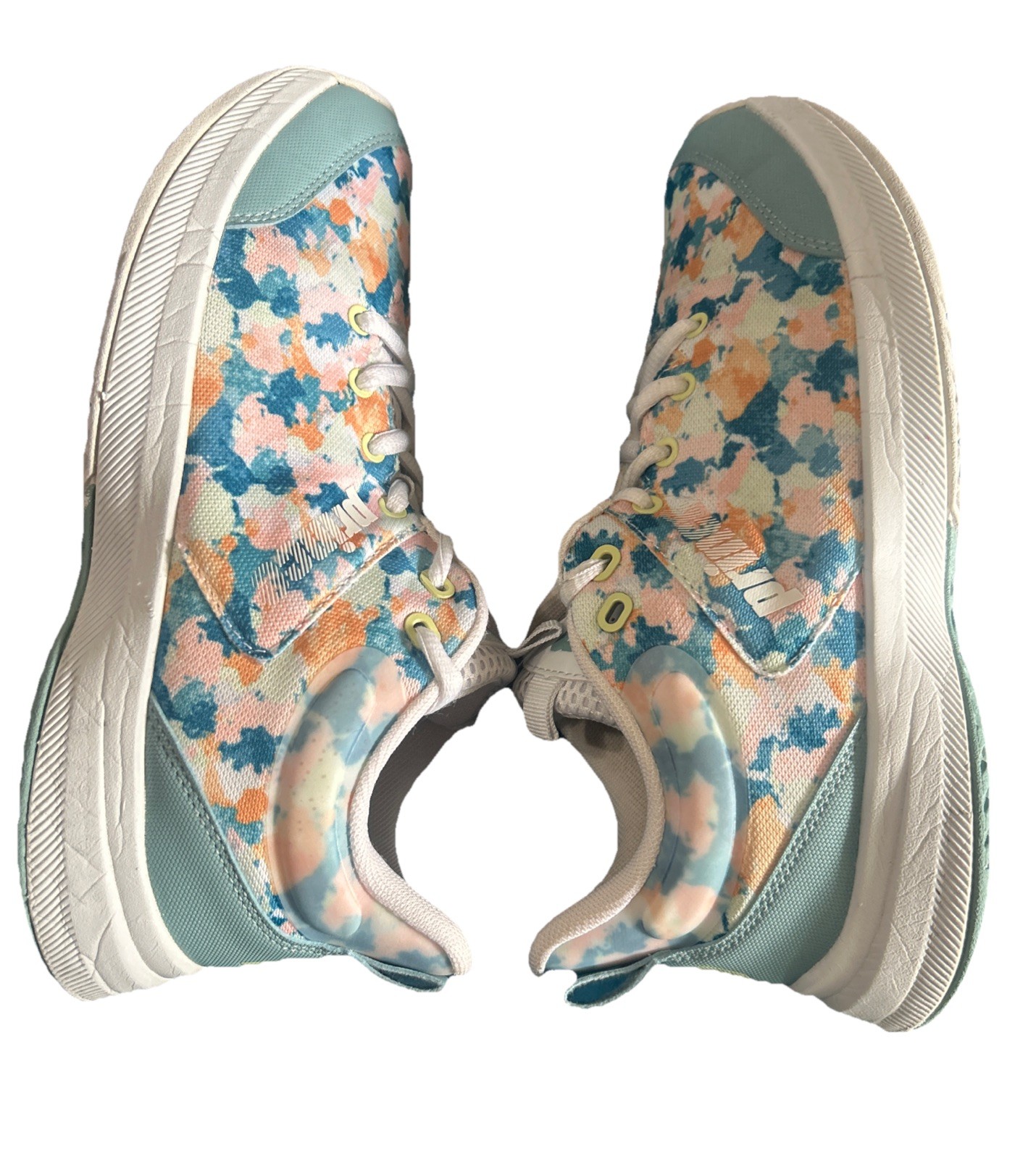 Prince Advantage Lite Womens Sz 8 Tennis White Blue Floral Pickleball Sneaker