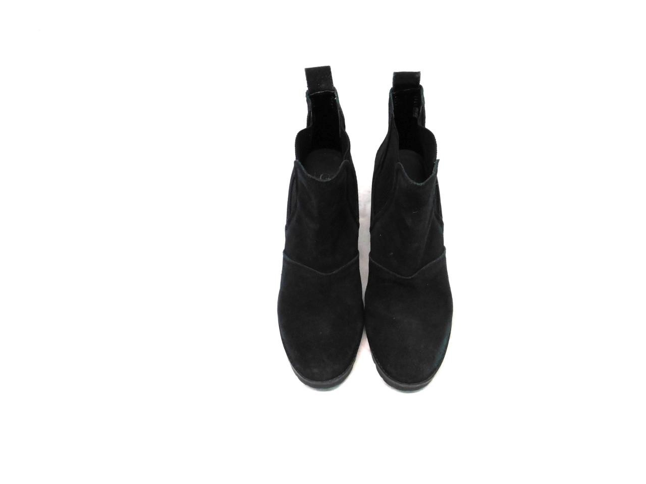 UGG Size 9 40 Black Suede Hazel Chelsea Block Heel Boots Unlined Waterproof