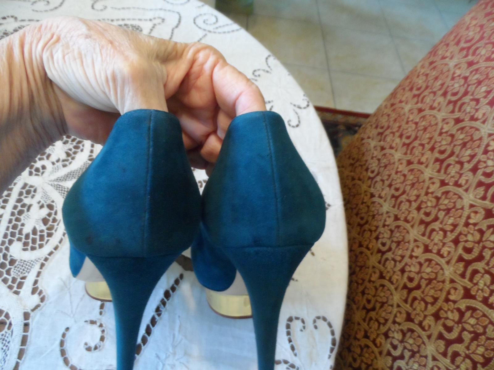 Charlotte Olympia Turquoise Blue Suede «Dolly» Pumps Size 39.5″ M