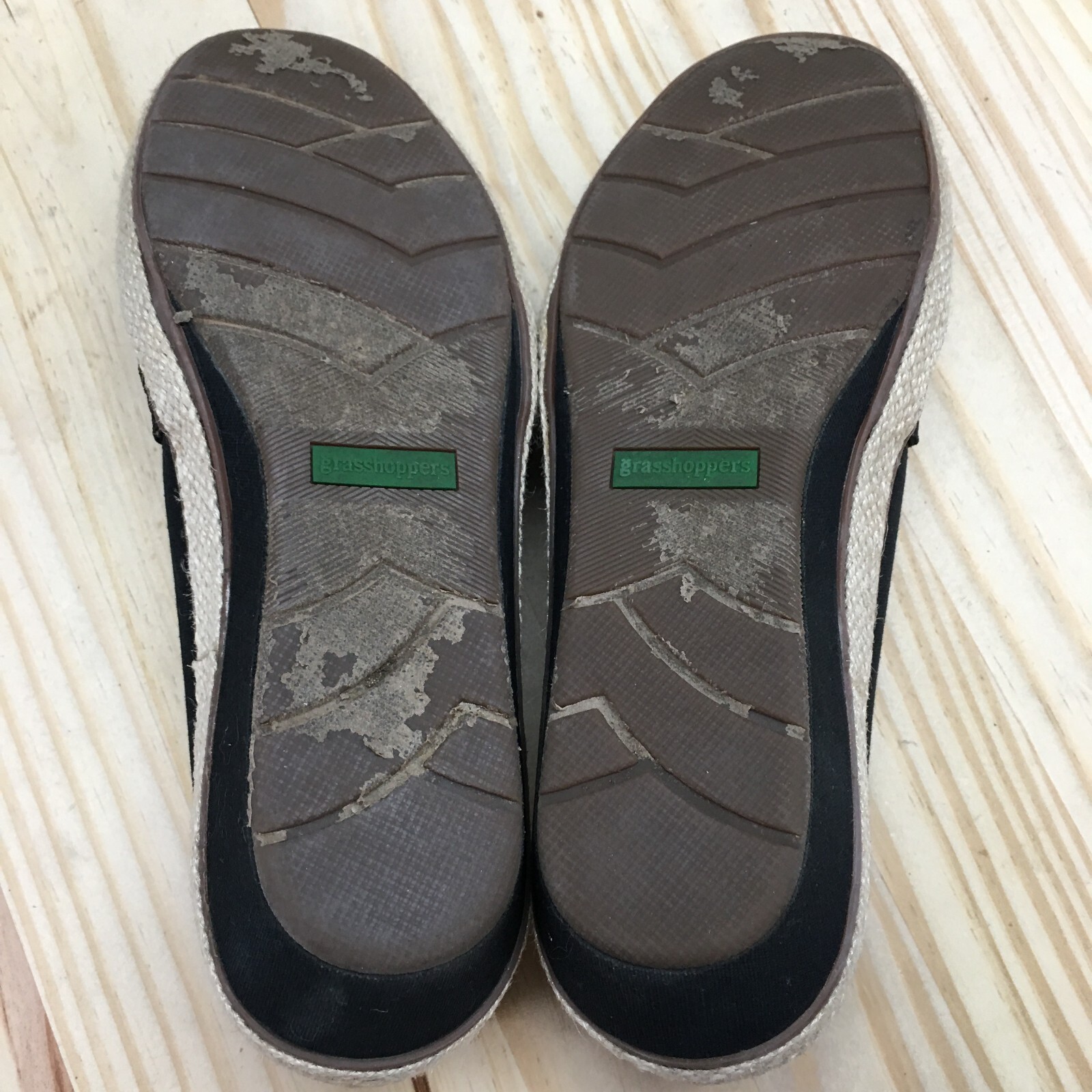 Grasshoppers Shoes Womens 6.5 M Cleo Casual Slip On Wedge Loafer Black Fabric