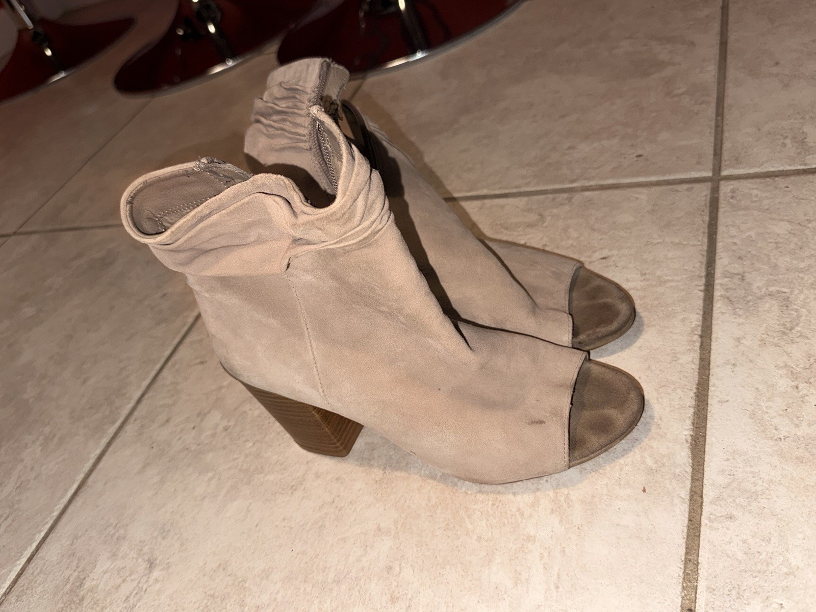 Kenneth Cole Reaction Women’s Open Toe Bootie Ankle Boot Tan Size 7