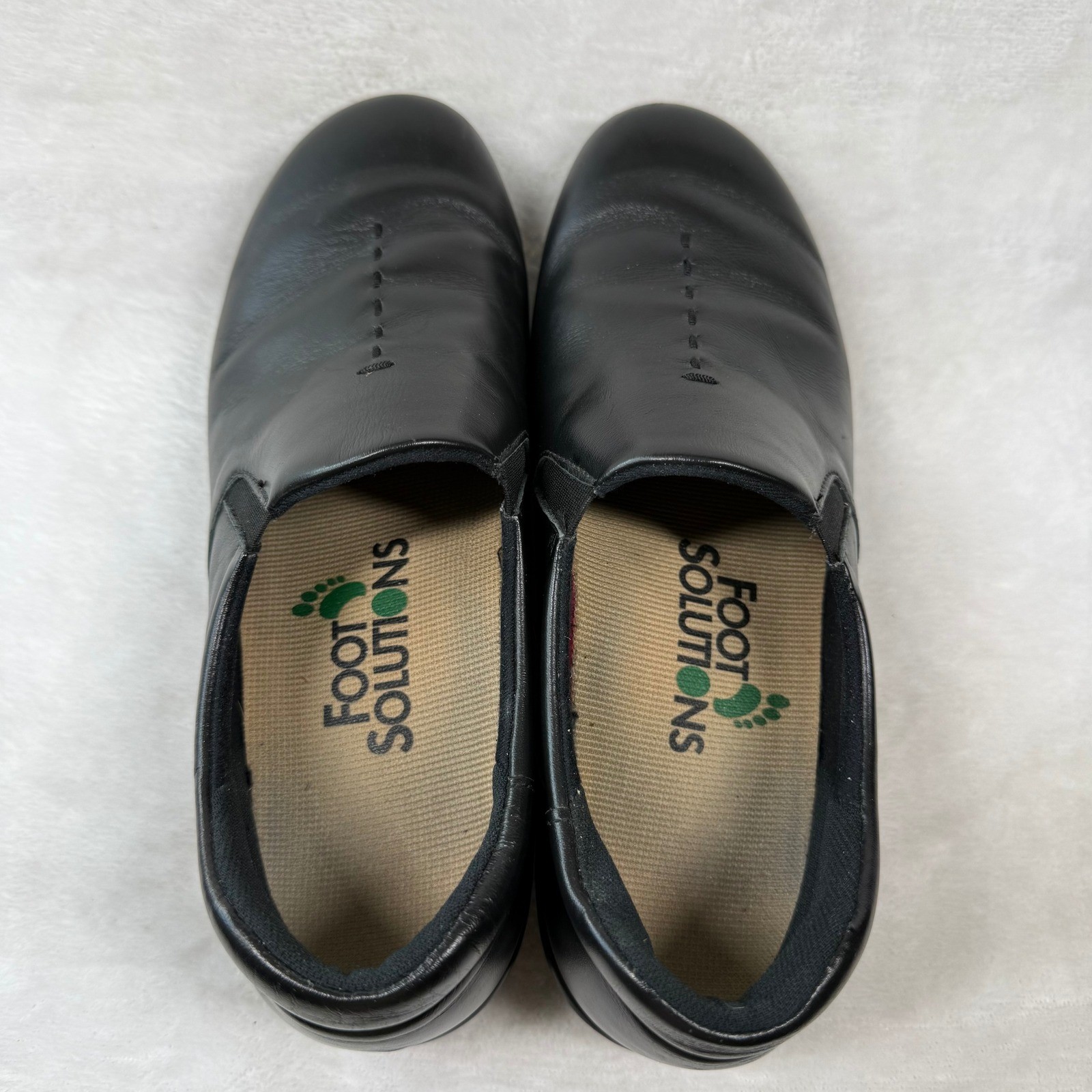 SAS Siesta Womens Black Leather Slip On Comfort Loafers Shoes Size 9-10 USA Made