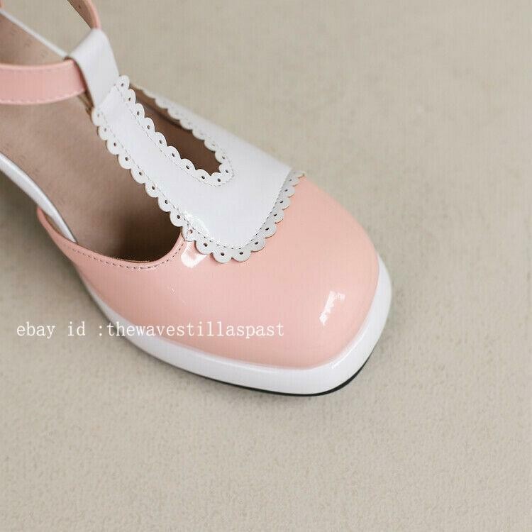 Chic Womens Color Splice Sandals Faux Leather T-strap Casual Dress Party Shoes