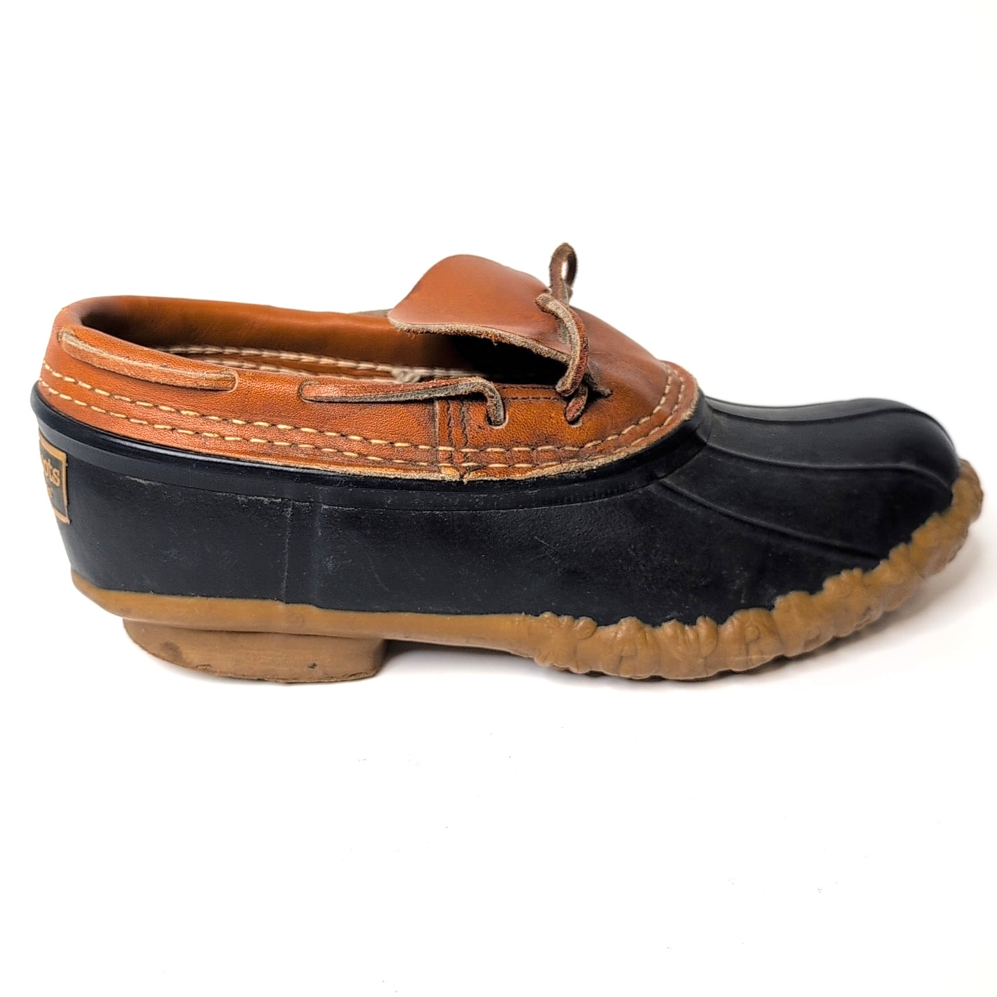 LL Bean Duck Bean Boots Rubber Moc Low Top Brown Vintage USA Made 6LM *Men’s 6*