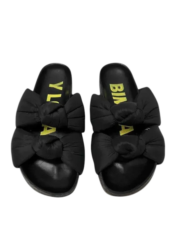 Black flip flops with soft puffy upper from bimba y lola US 6/ UK 4/ EU 37