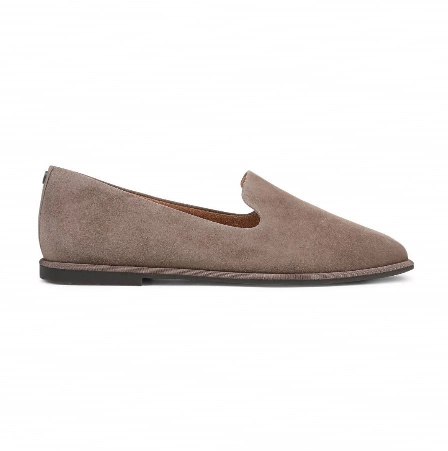 VIONIC Women Willa 2.0 Slip on Flat, Driftwood Suede (NEW)