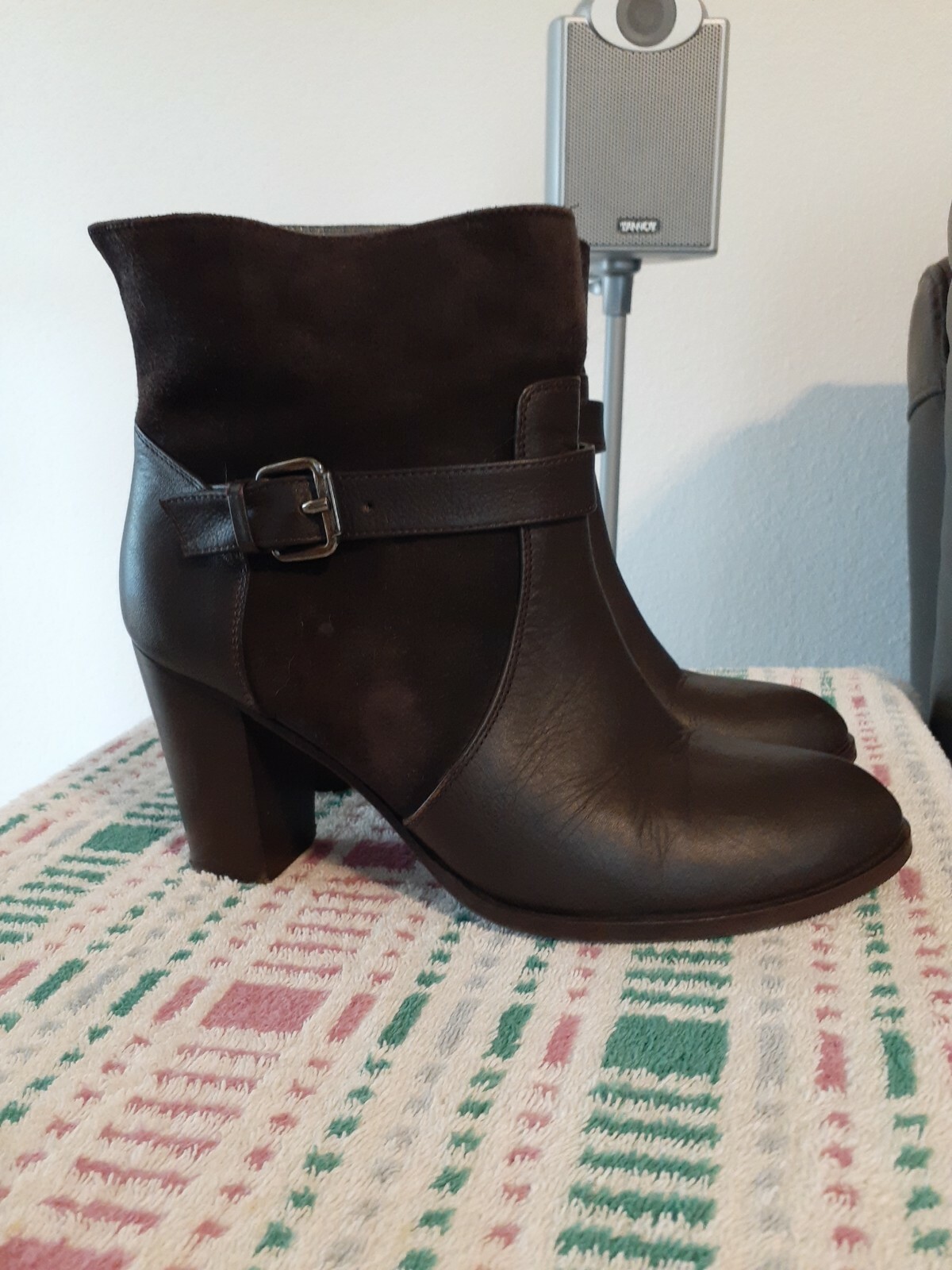 WOMEN’ NAVYBOOT MADE IN ITALY ANKLE BOOTS LEATHER/SUEDE BROWN SIZE EU 39 7.5 US