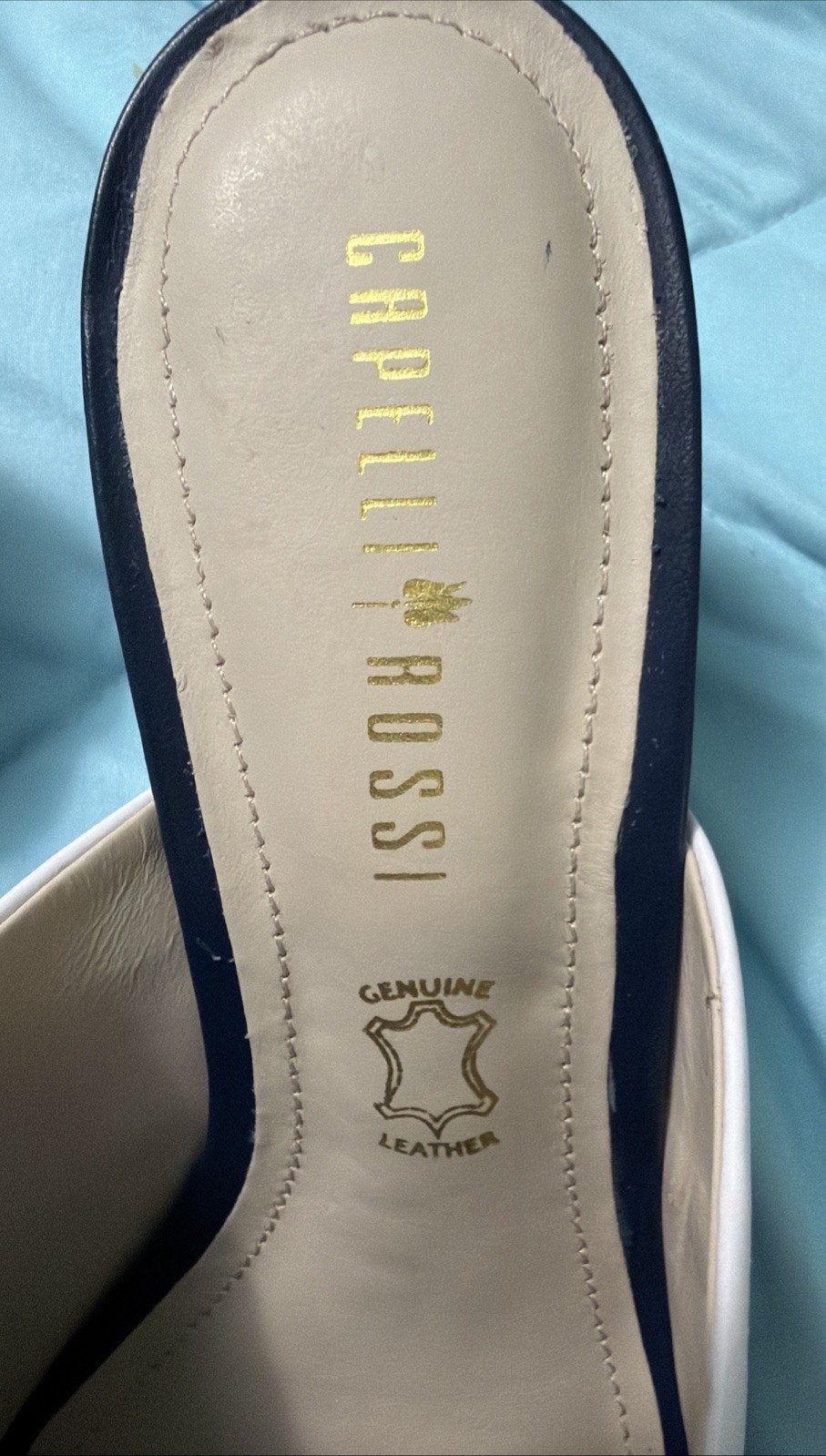 Capelli Rossi Brazil Women’s Size 37 (US 7.5) Navy Red White Slide Sandals NWT