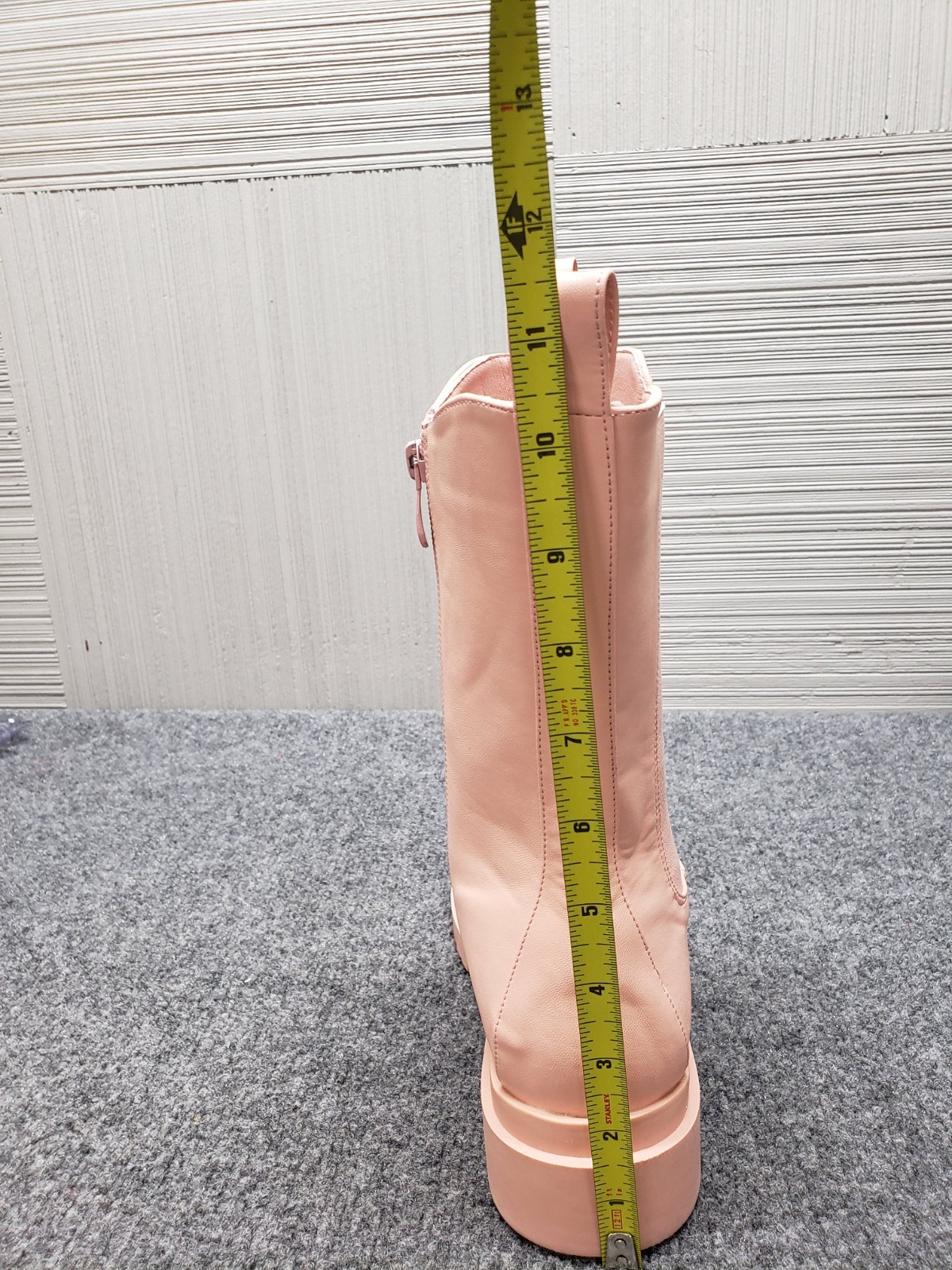 Fashion Nova Women Do A Little Better Boots 8.5 Pink Lug Sole Details Side Zip