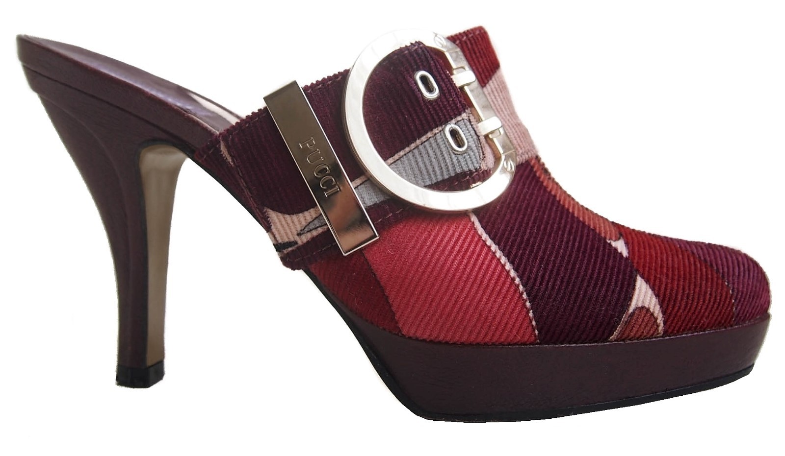 EMILIO PUCCI Corduroy Mules Shoes Multi Color Women’s Size 36 US 6