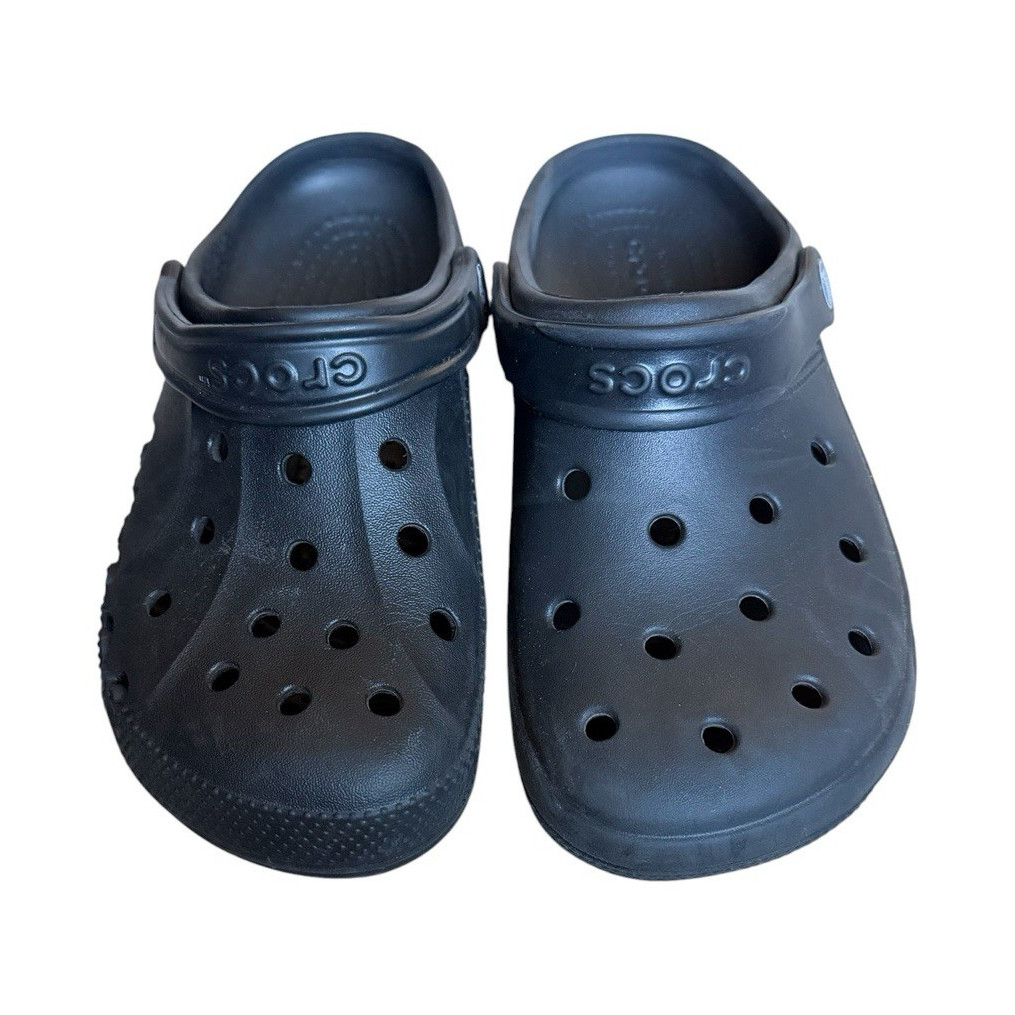 Crocs Classic Clog Black Slip-On Sandal Adjustable Strap Logo US 7 (lot 344)