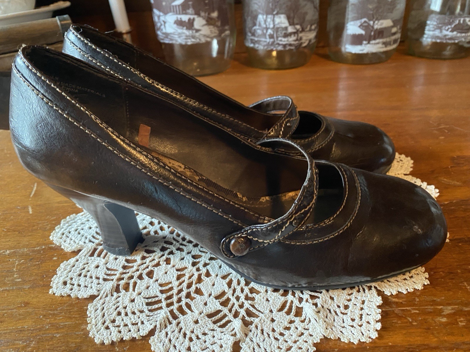 VTG Adrian MUDD Mary Jane Brown Slip On High Heel Pumps 2.5” Women’s 10M READ