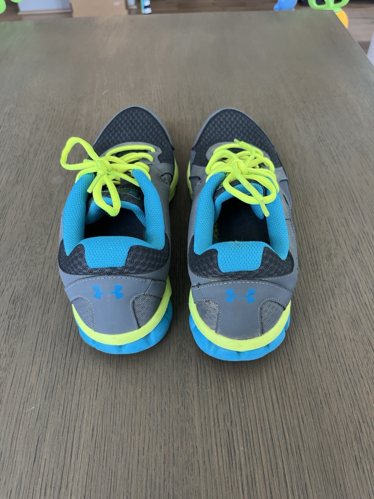 Under Armour Assert Unisex Running Sneakers Gray/Black/Blue Yellow US 11