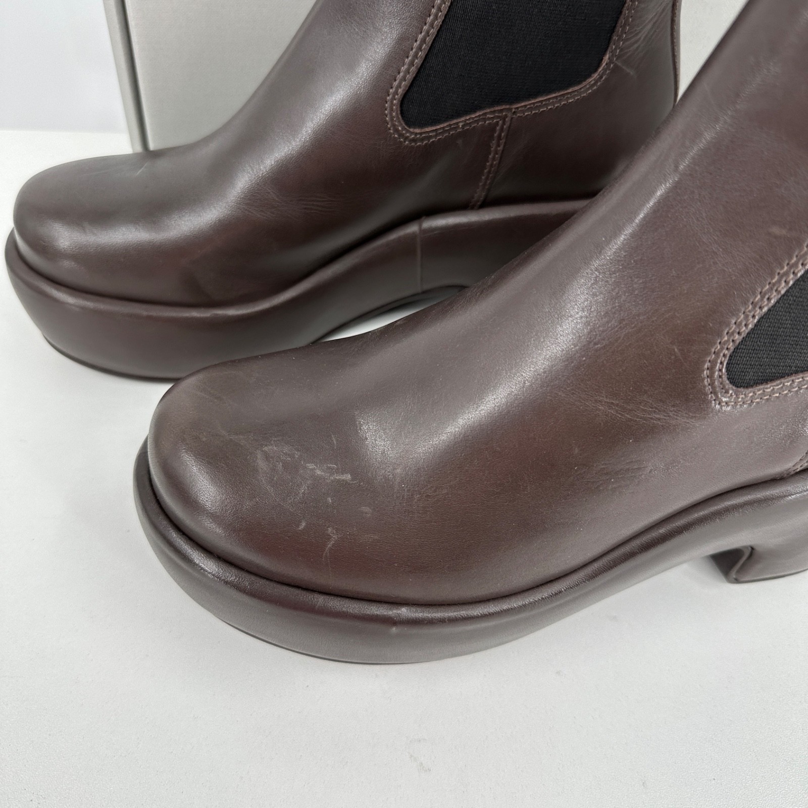 Everlane The Puffa Boot in Dark Brown size 9 Chelsea Ankle 3.25″ Chunky Platform
