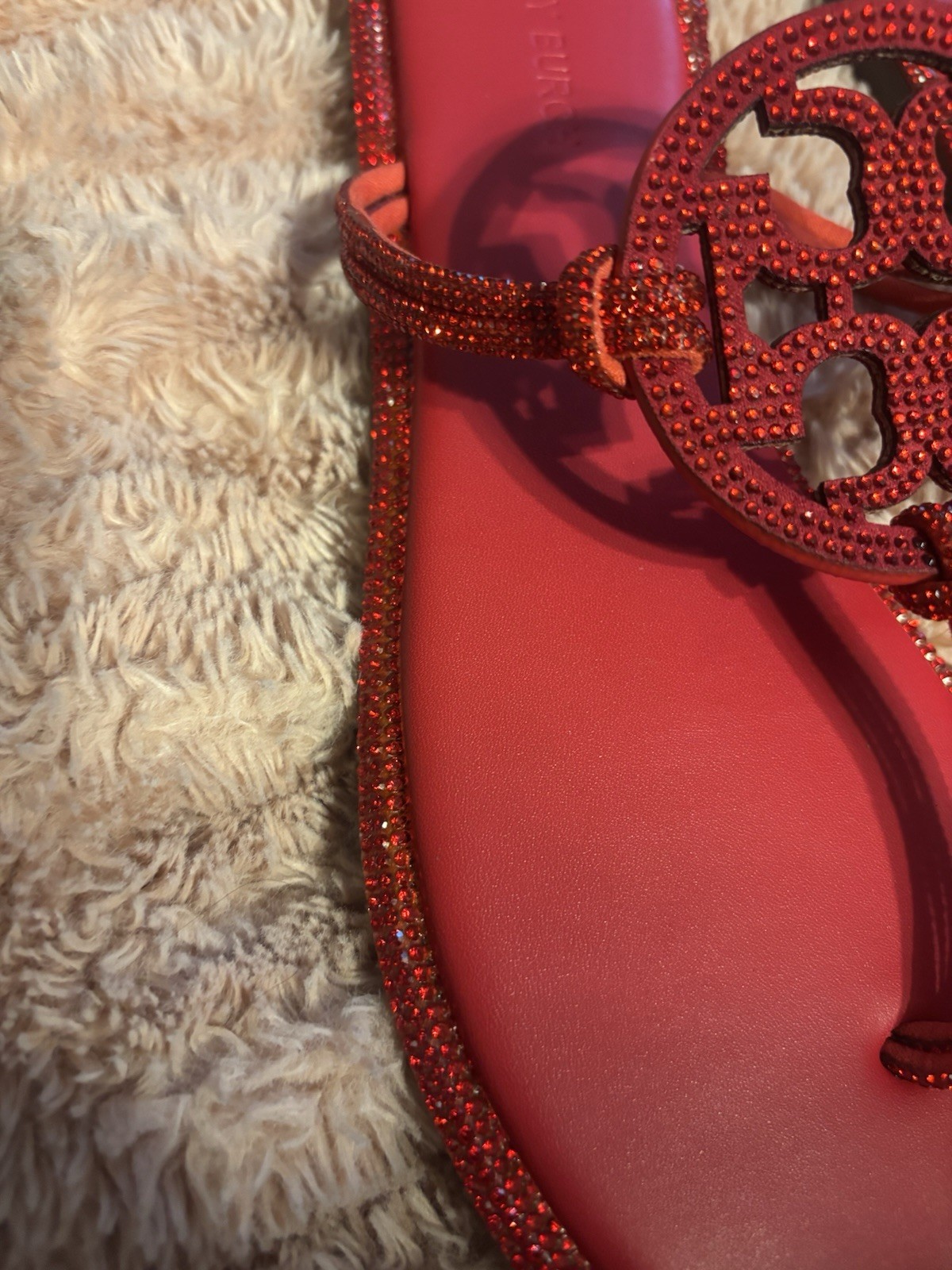 Red Blinged Tory Burch Sandals