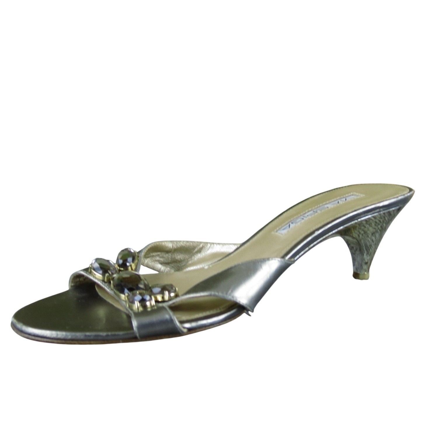 Via Spiga Women’s Jeweled Slide Gold Leather Sz 6 Medium Used 2025