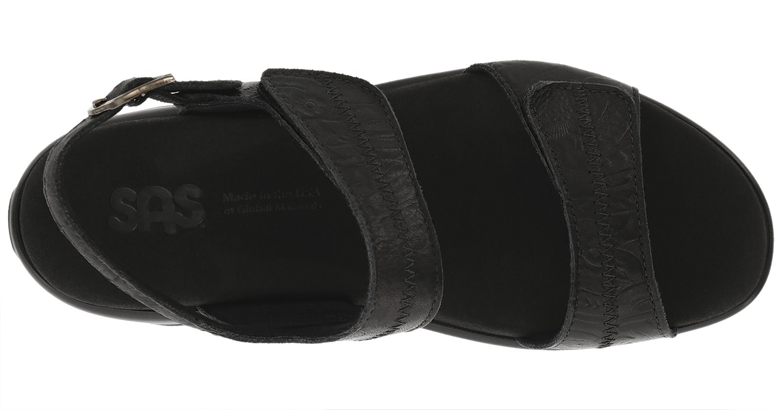 SAS Women’s Nudu Sandal Black Larse 7 Medium New In Box Save Big