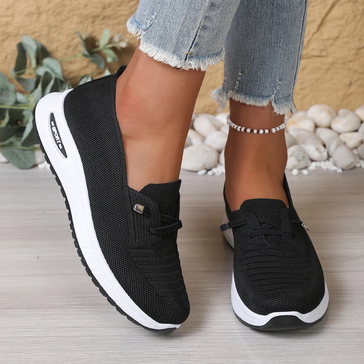 Womens Running Trainers Ladies Sneakers Slip On Walking Gym Comfy Fashion Shoes