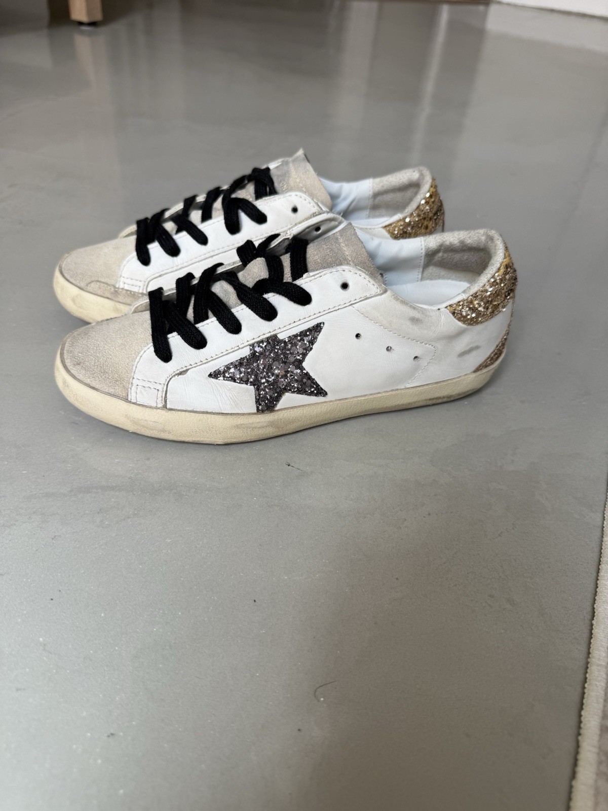 Size 6 or size 36 EU -Golden Goose Superstar White Gold Glitter GWF00102-F005358