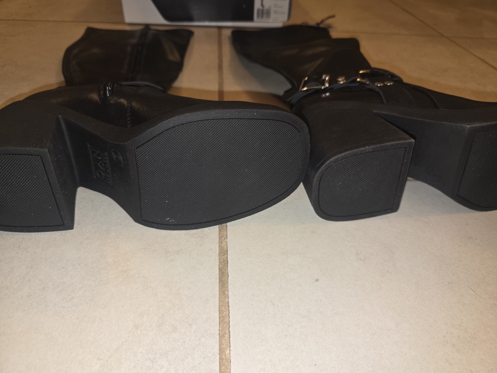 NEW IN BOX Madden NYC Women Tall Black Boots-Inside Zip Gothic Look – Size 6