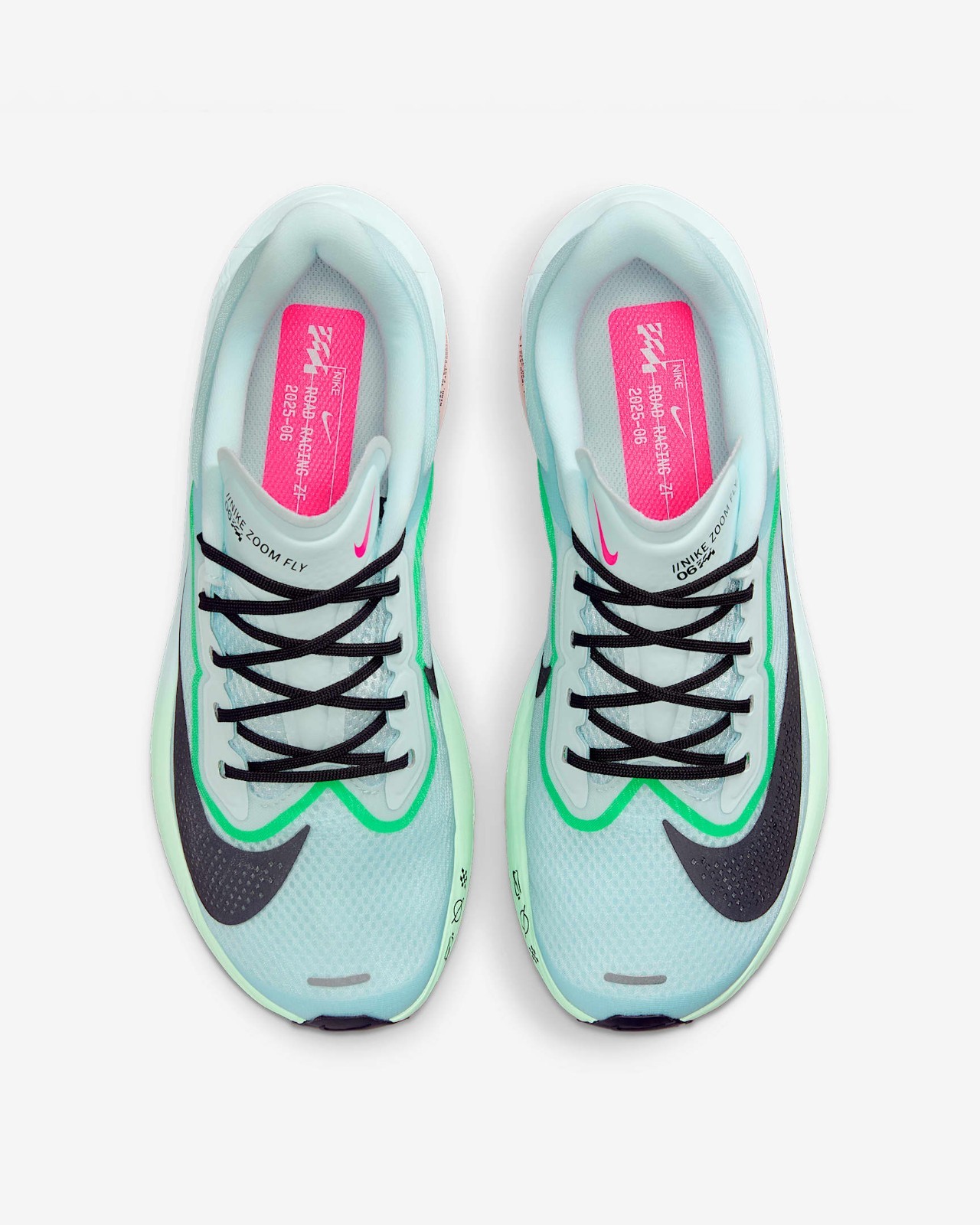 NIKE Women’s Zoom Fly 6 FN8455-402 Glacier Ice Hyper Pink Green Shock Black