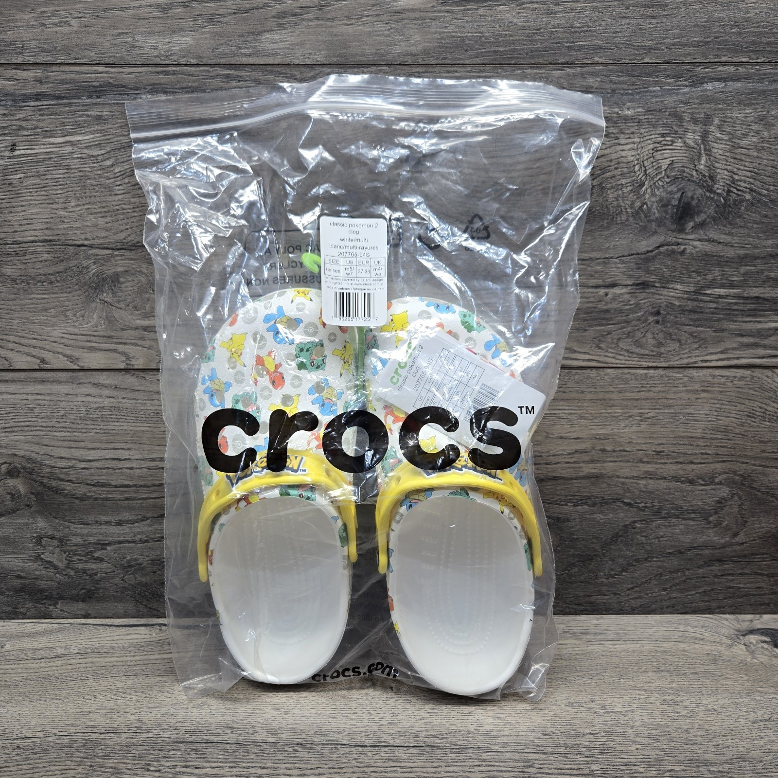 Crocs Unisex Adult Sizes Classic Pokemon 2 Clog 207765-94S New Pikachu Squirtle