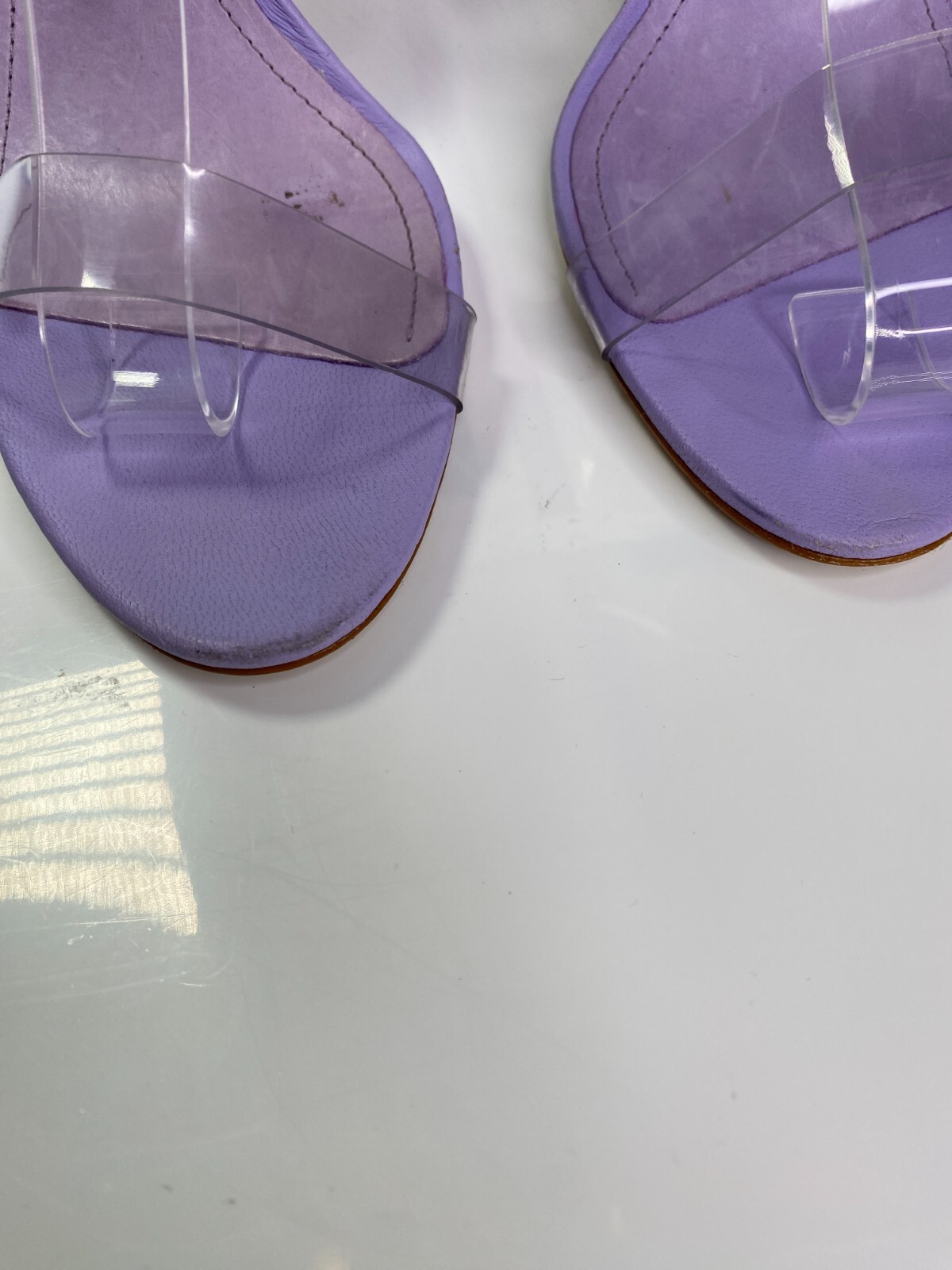 Schutz Women’s Purple Leather Heeled Sandals – Ariella Sz 8.5