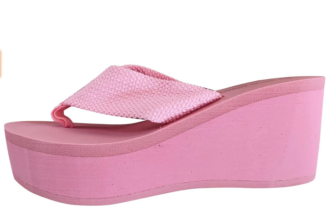 WEDGE EVA 3″ WEBBING PLATFORM THONG FLIP FLOPS SANDALS