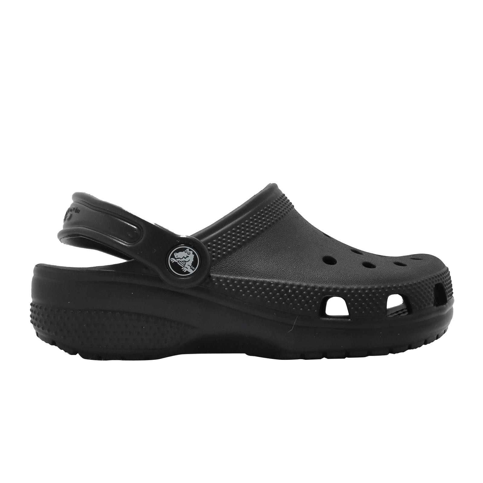 Crocs Classic Clog K Black White Kids Preschool Slip On Casual Sandal 206991-001