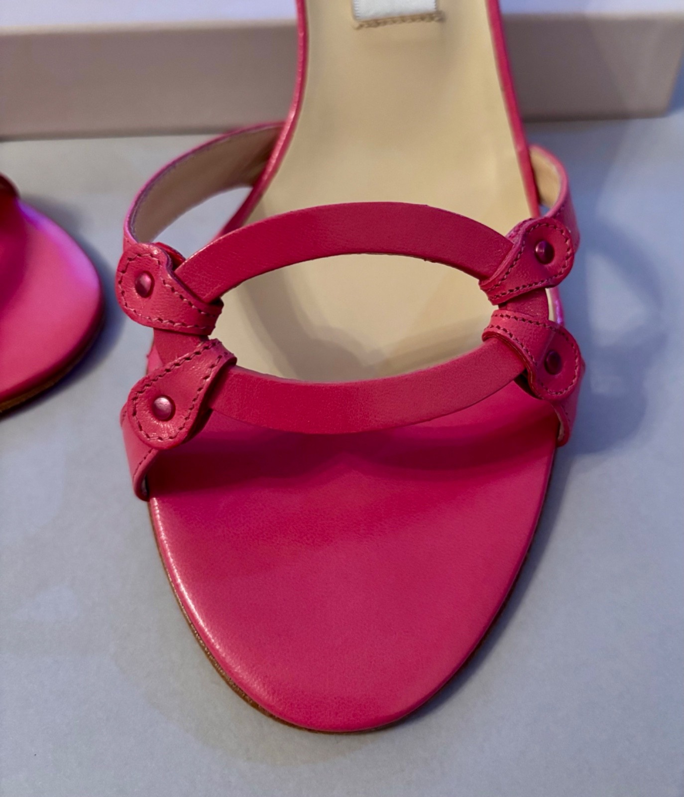 New Jimmy Choo Pink Fuchsia Sandals Shoes Heels w Box Italy Leather Summer 40